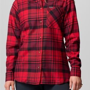 Columbia Red and Black Plaid Shirt